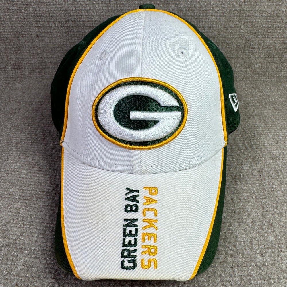 New Era Green Bay Packers Hat Mens OSFM Green White 9FORTY NFL Football Cap
